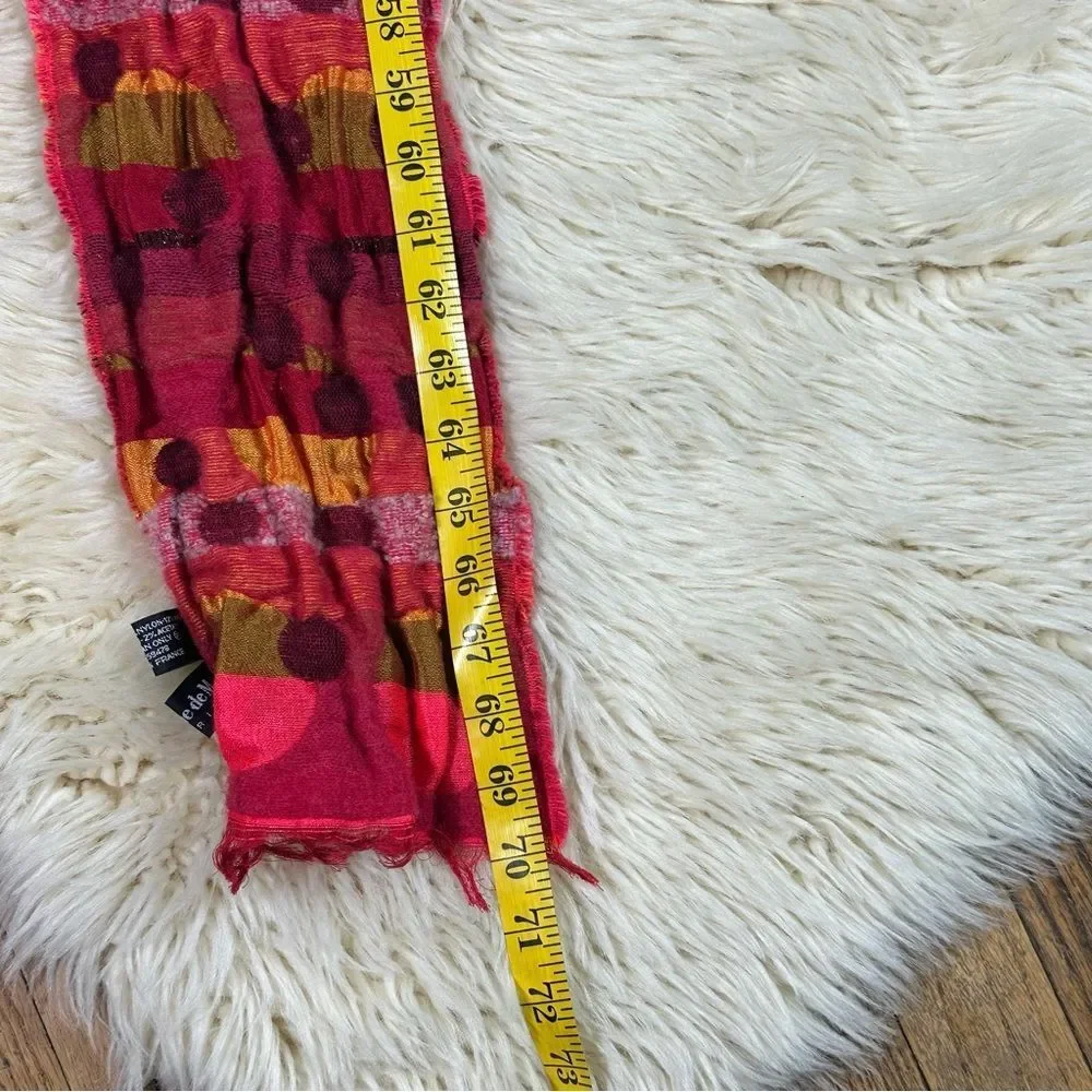 Bohemian Multicolor Polka Dot Scarf – 68% Acrylic, 32% Cotton – Made in France”